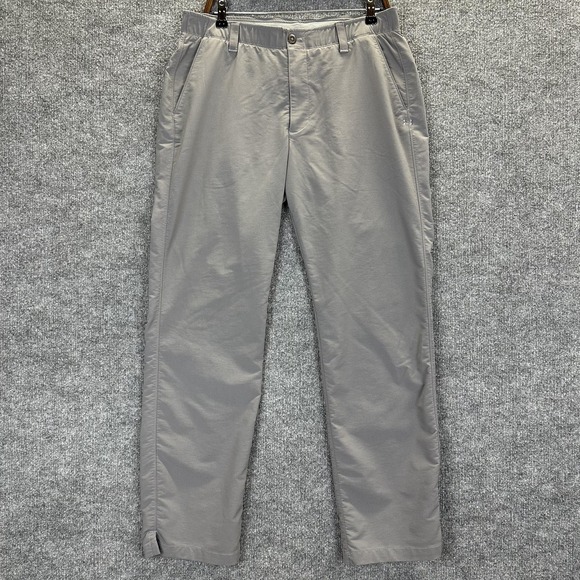 Under Armour Other - Under Armour Pants Mens 34x32 Gray‎ Chino Elastic Waist Golf Casual Stretch